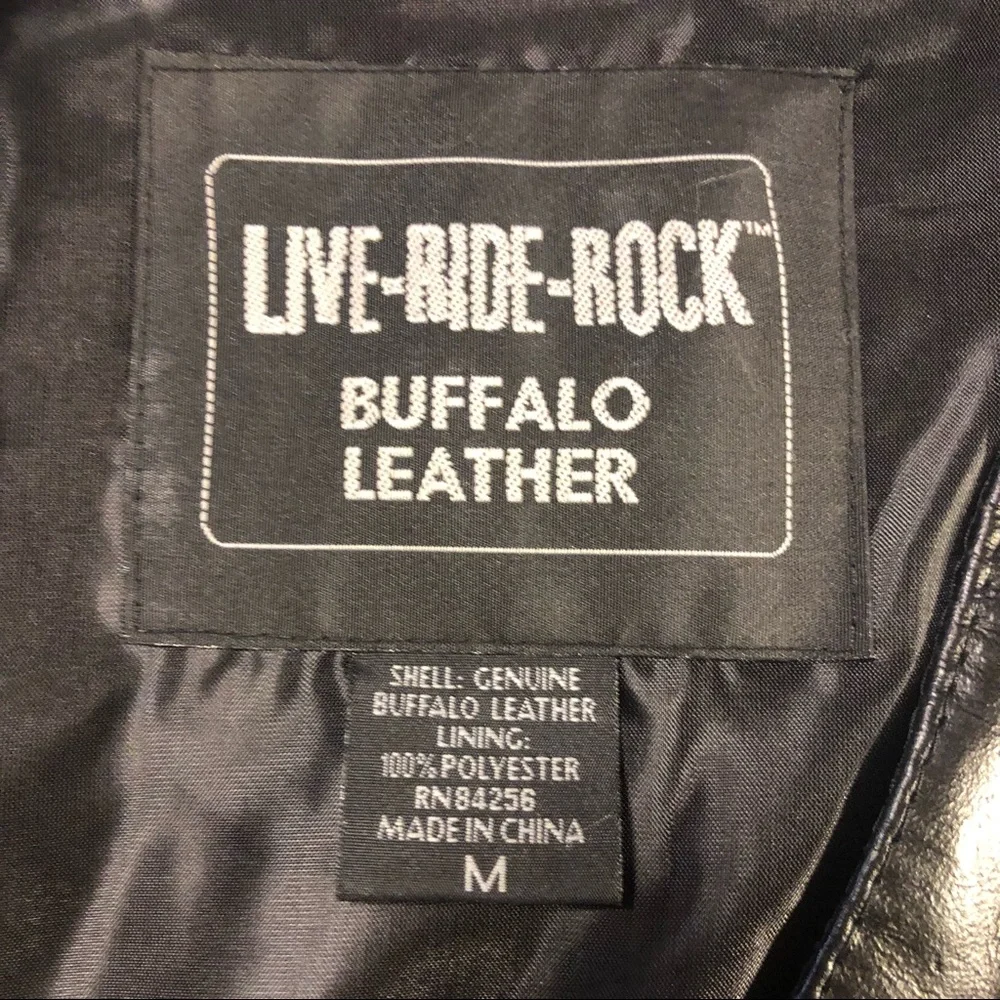 Live Ride Rock Buffalo Leather Moto Vest M - Picture 5 of 10